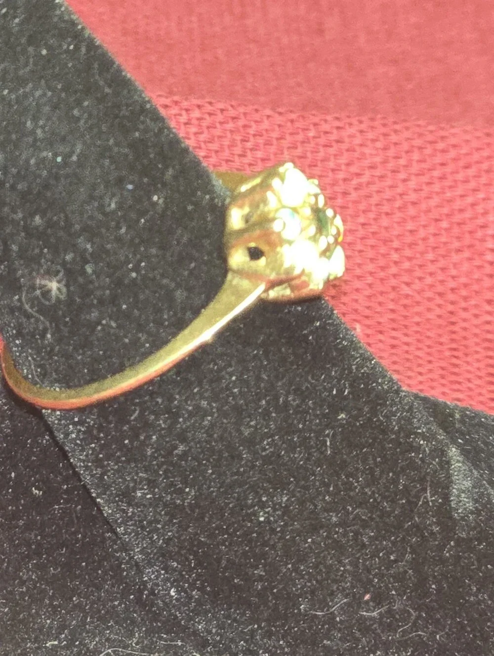 Size 7 10k Gold Opal Flower Cluster & Emerald Ring 2.0g